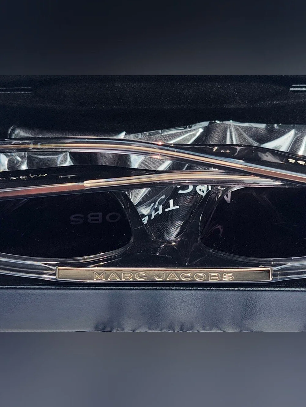 Marc Jacobs Translucent Lilac Frame Sunglasses with Gold Trim